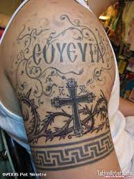 It is however one feature that still stands out regardless of the elements it's incorporated with. Greek Cross Tattoo On Right Half Sleeve