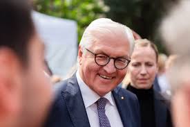 Federal President of Germany Walter Steinmeyer at a Public House at Villa  Hammerschmidt Editorial Photography