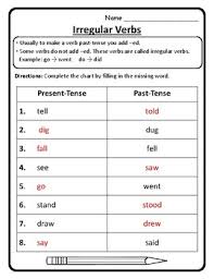 irregular verbs worksheet irregular verbs practice irregular verbs grammar ela