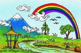  19 Gambar Pemandangan Yang Sudah Diwarnai Gambar Pemandangan Keren Rainbow Dash Pemandangan Sketsa