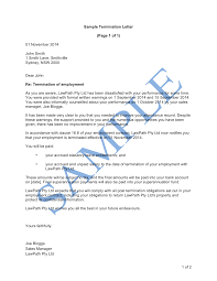 Employee termination letter sample template: Termination Letter Poor Performance Free Template Sample Lawpath