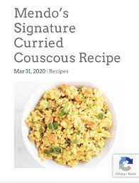 Now add green beans, peas, celery, spinach and tomato. Mendocino Farms Signature Curried Couscous Recipe Curried Couscous Couscous Recipes Curry Couscous Recipe
