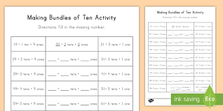 You can use to read and write numbers using tens and ones. Making Bundles Of Tens Activity Ones Activities Kindergarten