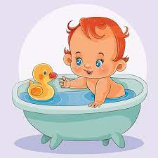 Free shipping on orders over $25 shipped by amazon. Little Baby Bathes In A Bathtub With A Rubber Duck Isolated Object On A White Background Stock Vector Illustration Of Happiness Baby 171685771