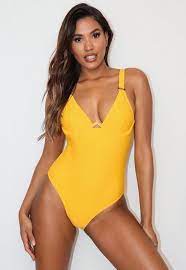 Missguided Yellow High Leg Underwire U Swimsuit In 2021 Swimsuits High Leg Swimsuit Underwire Swimsuit