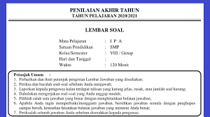 Berikut ini kami bagikan kumpulan link download soal uas/pas smp/mts untuk kelas 8 (viii) semester 1 (ganjil) kurikulum 2013 dan ktsp. Soal Pat Ipa Kelas 8 Semester 2 Dan Kunci Jawaban Tahun 2021 Info Pendidikan Terbaru