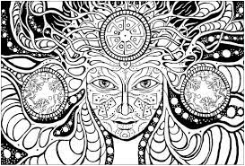 psychedelic woman psychedelic adult coloring pages