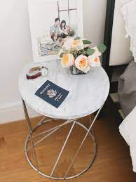Midtown stone top night table. Alice Gao Rue Marble Side Tables Marble Bedside Tables Bedside Table Round