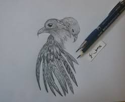 رسم طيور art humanoid sketch animals