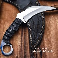 Alonzo Knives Usa Custom Handmade Tactical Karambit 1095 Knife Pakka Wood 1152 Alonzoknives Knife Tactical Pocket Knife Best Pocket Knife