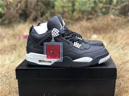 Neutral grey dresses the toe box, while black accents are seen on the outsole and tongue tag. This Remastered Air Jordan 4 Retro Ls Oreo Features A Premium Tumbled Black Leather Upper With Speckled Cement Grey On The Air Jordans Jordans Air Jordan Iv