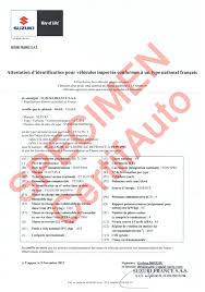 Certificat De Conformite Certifauto Suzuki Certifauto Certificat De Conformite Europeen Auto Moto