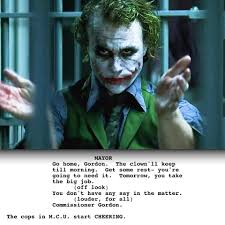 He can't feel the next. Screenplayed Heath Ledger S Improvised Scene In The Dark Knight 2008 Screenplayed Facebook
