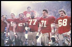 Fred Quillan Randy Cross Earl Cooper Bubba Paris Keith Fahnhorst And John Ayers San Francisco 49ers Football 49ers Football San Francisco 49ers