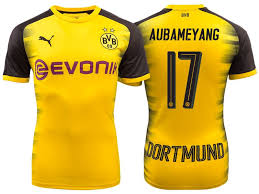 Buy official champions league football shirts for barcelona, man utd, real madrid, arsenal and more. Men S Bundesliga Borussia Dortmund 17 Pierre Emerick Aubameyang 17 18 Yellow Champions League Home Short Shirt Borussia Dortmund Dortmund Soccer Kits