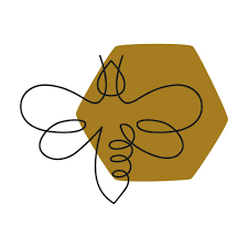 Bee one line draw. Bee one continuous line drawing logo. Honey brand  identity. Gold bee icon. Farm honeycomb symbol. Vector design graphic  illustration. Beekeeping concept Sweet and natural honey text 20718453  Vector