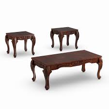 Some coffee table sets even include an ottoman instead of a coffee table. Furniture Of America Alice 3 Piece Wood Coffee Table Set In Dark Cherry Living Room Furniture Home Kitchen Looknewsindia Com