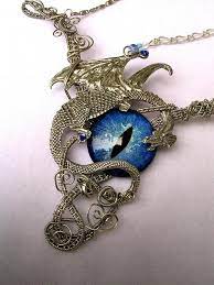 Custom Order Gothic Dragon Evil Eye Choker Or Necklace Silver Sky Aqua Blue Cerulean Ooak Super Color Shift One Of A Kind Dragon Jewelry Punk Jewelry Steam Punk Jewelry