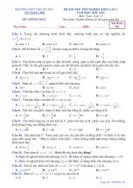 Tuyển tập chuyên đề bất đẳng thức thi chuyên toán. Ä'á» Thi Thá»­ Tá»'t Nghiá»‡p Thpt 2021 Mon Toan Láº§n 1 Co Ä'ap An