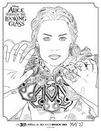 Alice through the looking glass five coloring sheets. Alice Through The Looking Glass Coloring Pages Coloring Pages Alice In Wonderland Cool Coloring Pages