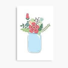 These easy mason jar flower lids are perfect to help arrange flowers. Mason Jar Canvas Prints Redbubble