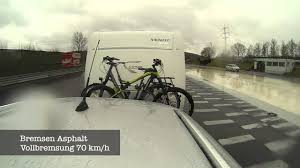 Wohnwagen Bremstest Thule Fahrradtrager Auf Deichsel Youtube
