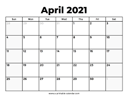 Nowadays we're excited to announce that we have found an. April 2021 Calendar With Holidays