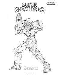 Make a fun coloring book out of family photos wi. Samus Super Smash Brothers Coloring Page Super Fun Coloring