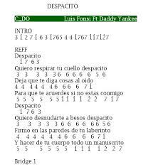 Not Angka Lagu Despacito Luis Fonsi In 2021 Not Musik Musik Piano Pianika