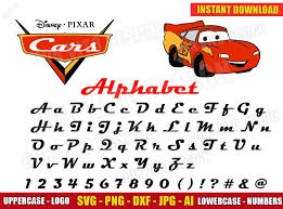 Download Cars Alphabet Lightning Mcqueen Clipart Svg Dxf Png Disney Cut File