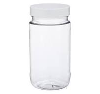 8 oz Clear PET Plastic Jar (White PP Cap) - 34310