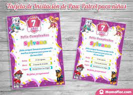 ¡no compres más invitaciones para tus cumpleaños! Invitaciones De Paw Patrol Para Ninas Tarjeta De Cumpleanos Manualidades Mamaflor