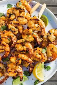 Generously brush each shrimp skewer, front and back, with butter mixture. Grilled Shrimp Skewers With Honey Garlic Sauce Jessica Gavin