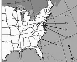 Map worksheet as an answer key. Map Of The East Coast Of The United States Indicating Oyster Collection Download Scientific Diagram
