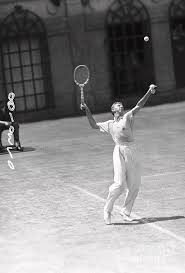 Tennis Player Don Budge Serving Tennis by Bettmann