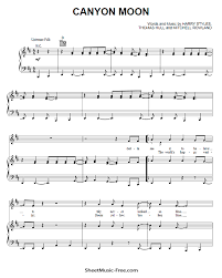 Styles auditioned as a solo contestant for the british music competition. Canyon Moon Sheet Music Harry Styles Sheetmusic Free Com