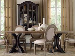 The substantial wood dining table apron supports a beautiful tabletop enhanced with fancy face reverse. Hooker Furniture Corsica Dark Wood With Light Wood Top 78 L X 44 W Rectangular Pedestal Dining Table Hoo528075216