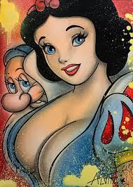 By Artist Alvin Silvrants: Disney Sexy Snow White Big Boobs Peeking Dwarf -  Etsy Sweden