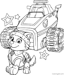 Snow white coloring pages for kids. Everest And Her Snowplow Coloring Page Coloringall