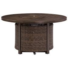 In this video i will show you how to make a fire table / fire pit simply out of a concrete countertop, 2 pallets and a propane burner kit. Signature Design By Ashley Paradise Trail Contemporary Round Fire Pit Table Royal Furniture Outdoor Fire Pits