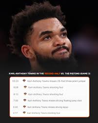 Karl-Anthony Towns went scoreless in the second half of Game 2 last night 😬
