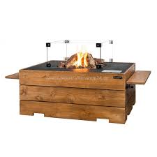 Rechteckiger Outdoorkamin Aus Holz Von Happy Cocooning Rectangular Wood Fire Table With Gas By Happy Cocooning Feuertisch Teak Und Feuer