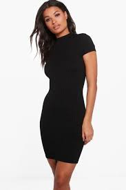 High Neck Cap Sleeve Rib Bodycon Dress Mini Dress With Sleeves Bodycon Dress With Sleeves Ribbed Bodycon Dress