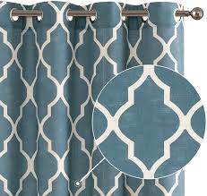 The drapes in my living and dining room are on my hit list so i would love to see a tutorial. Buy Jinchan Curtains Blue Linen Living Room Drapes Light Filtering Moroccan Tile Print Drapes Bedroom Curtain Flax Textured Geometry Lattice Grommet For Dining Room 95 Inch Length 2 Panels Online In Indonesia B06xrsvcb9