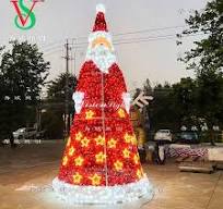Christmas Decoration Motif Lights LED 3D Giant Santa Claus Light for Outdoor