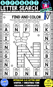 Alphabet Practice Letter Search Worksheets Christmas Time Alphabet Practice Alphabet Worksheets Preschool Lettering