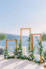 Santorini Greece Wedding A Small And Intimate Wedding In Oia Arch Decoration Wedding Wedding Frames Wedding Ceremony Arch
