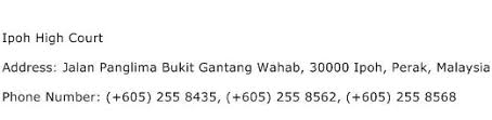 Is there any way of abbreviating the term telephone number which is recognised as more correct in british english than other ways? Ipoh High Court Address Contact Number Of Ipoh High Court