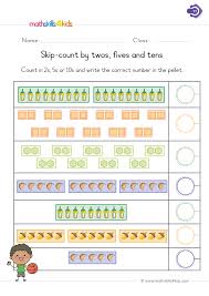 Skip Count By Twos Fives And Tens First Grade Math Worksheets First Grade Math Worksheets 1st Grade Worksheets Counting Worksheets