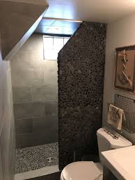 Black Pebble Tile Shower Floor And Wall Bathroom Pebble Tile Shower Floor Pebble Tile Shower Pebble Shower Floor